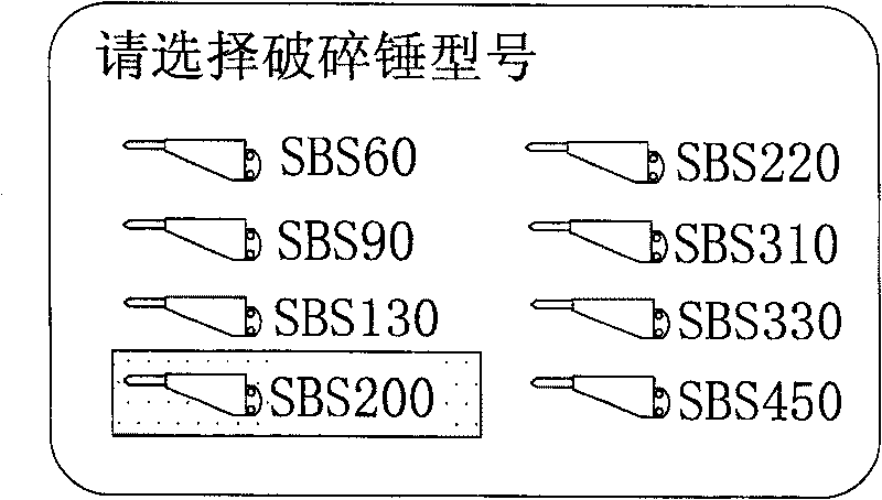 Hydraulic digging machine disintegrating hammer parameter setting method