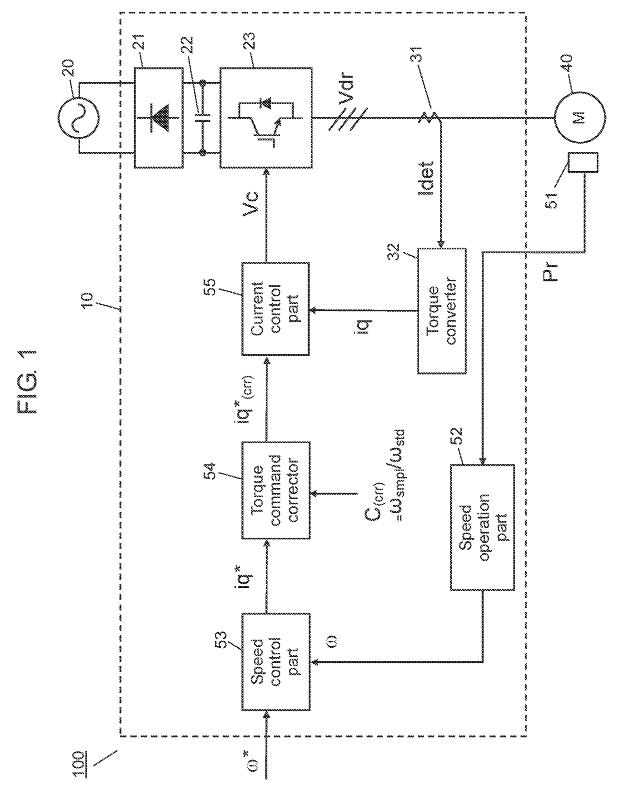 Motor control device, and method for correcting torque constant in such motor control device
