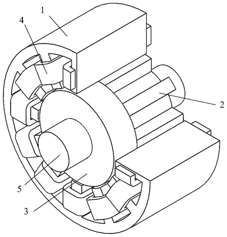 Bearingless switched reluctance motor, power converter and control method