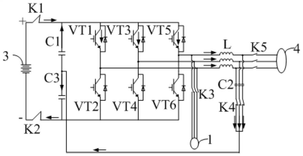 Motor control circuit, vehicle and battery self-heating control method