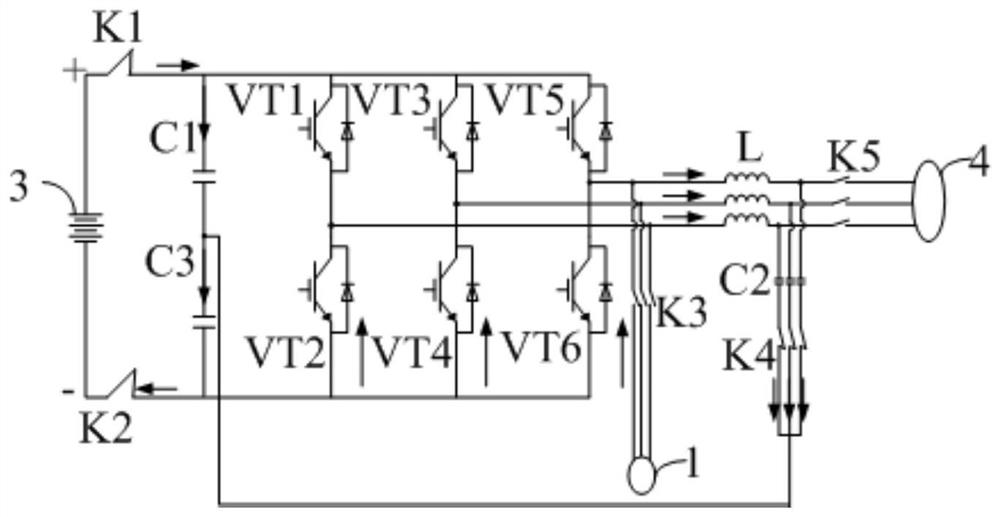 Motor control circuit, vehicle and battery self-heating control method