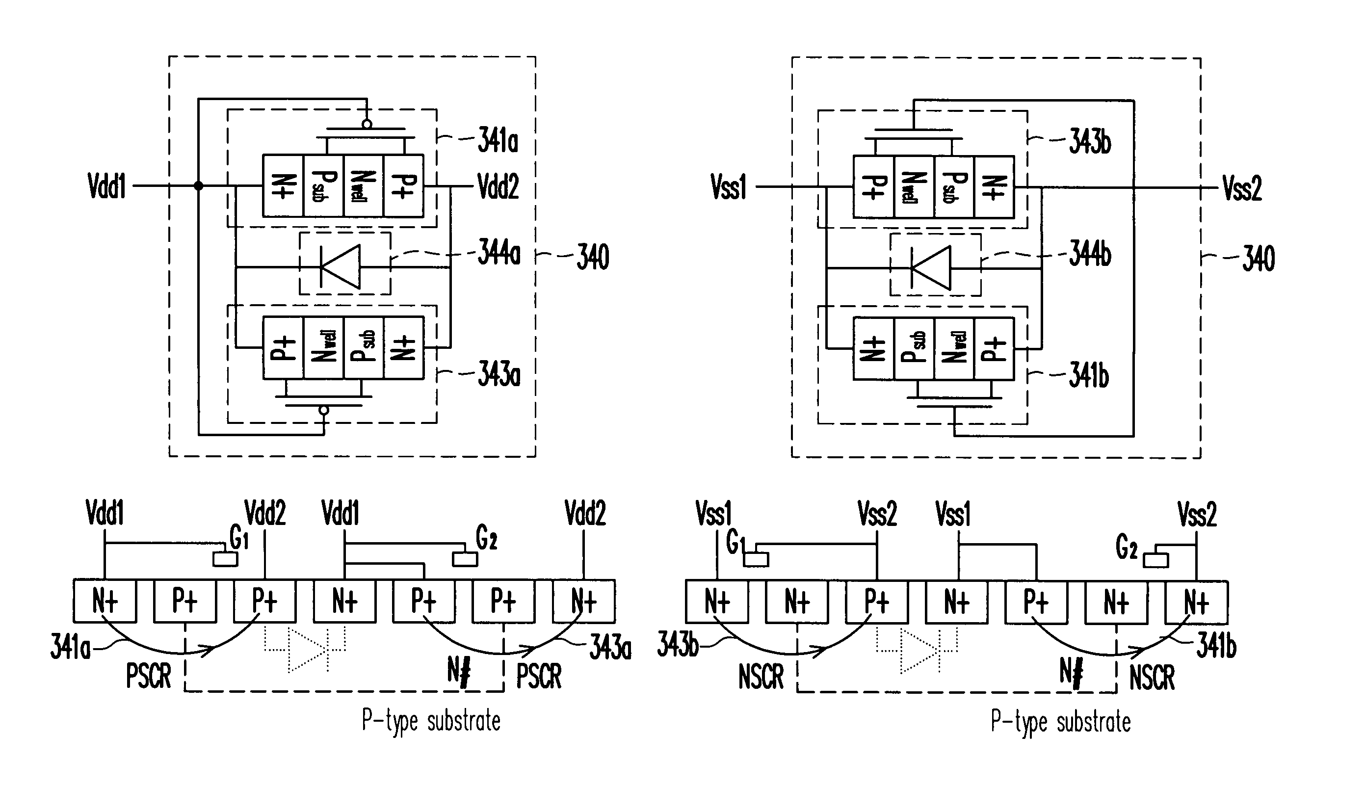 Electrostatic discharge protection circuit and semiconductor circuit therewith