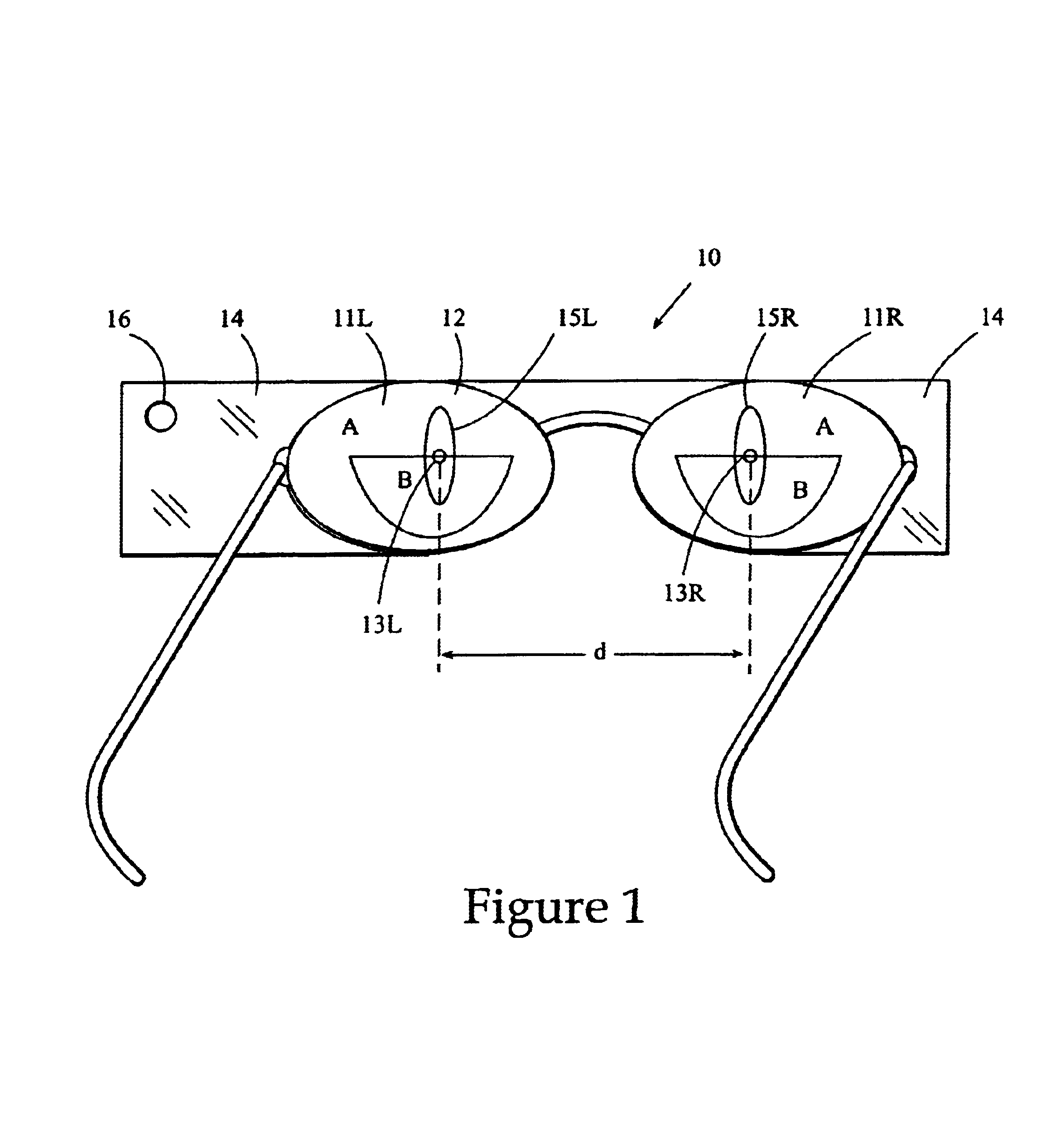 Bifocal spectacles for computer users and display device therefor