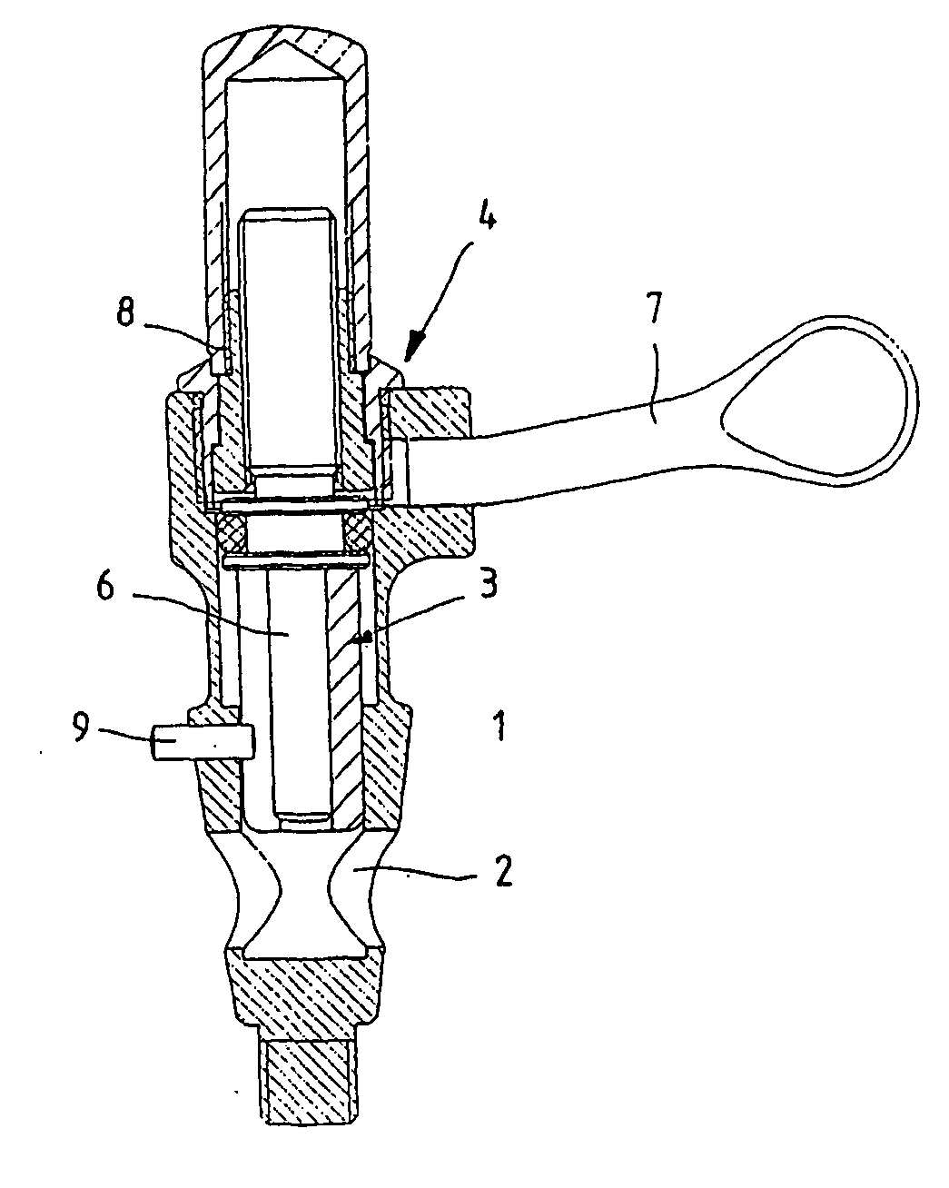 Medical-technology valve device for suction and/or flushing lines of medical instruments