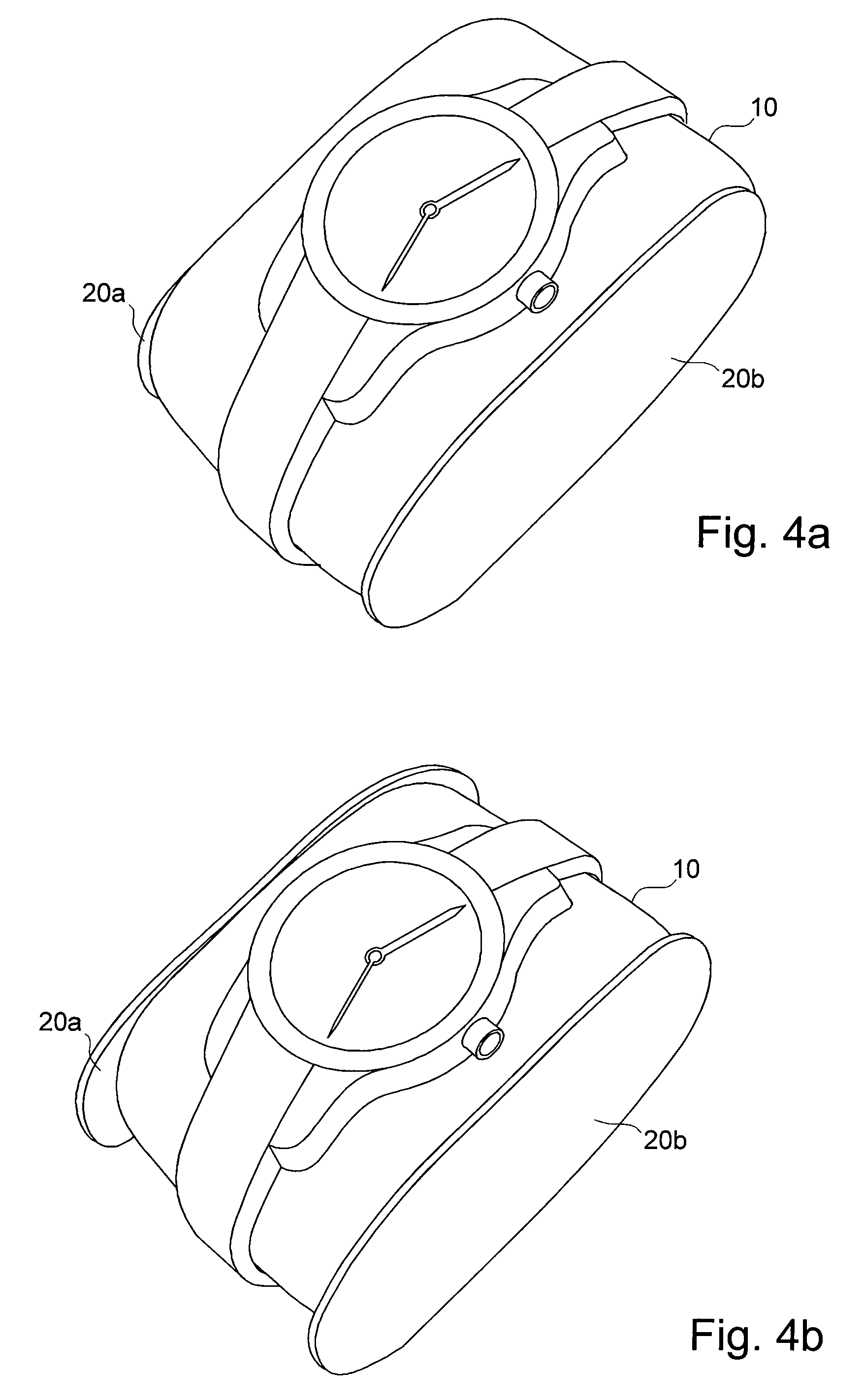 Display support element for wristband and wristwatch