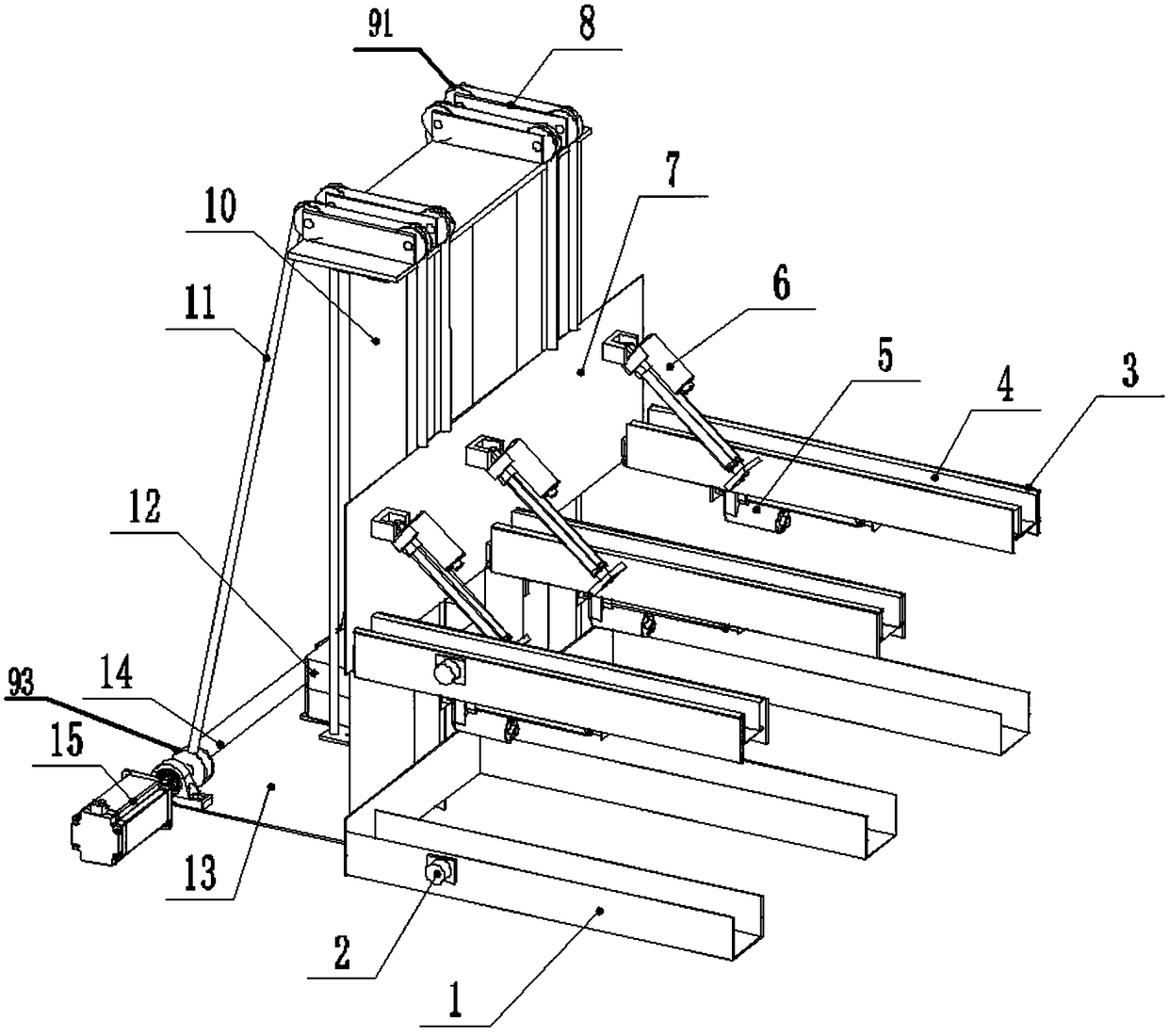 Convenient and labor-saving stereoscopic garage for bicycle parking