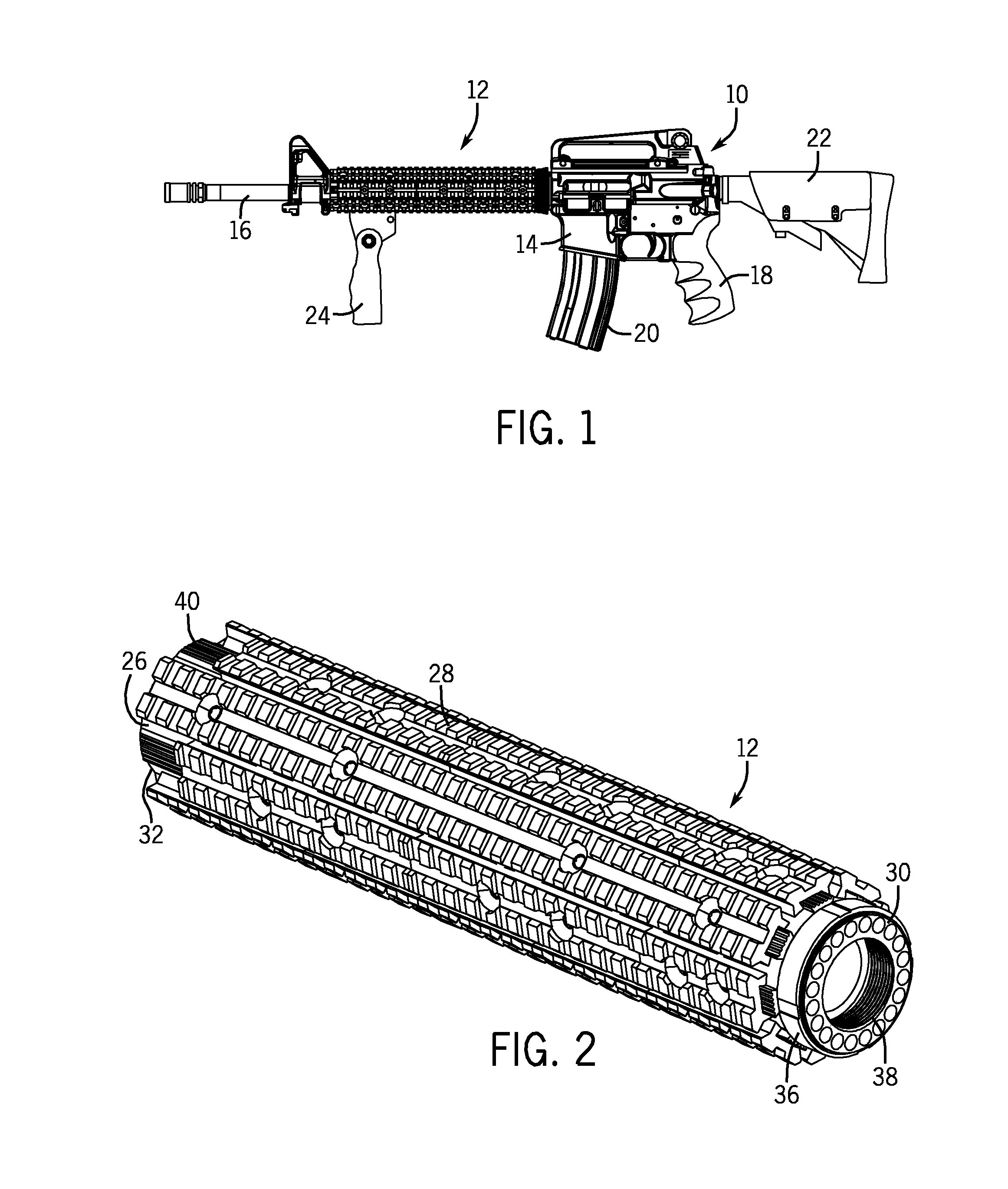 Forend with multiple locator rails
