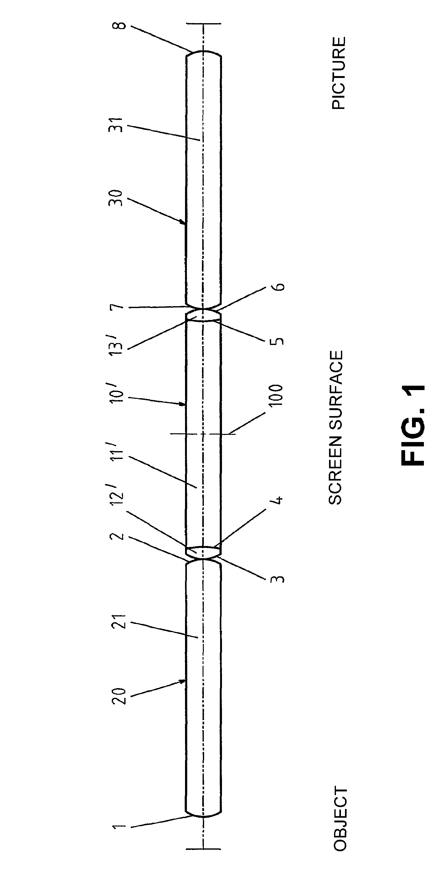 Image transmission system from three rod lenses for rigid endoscopes