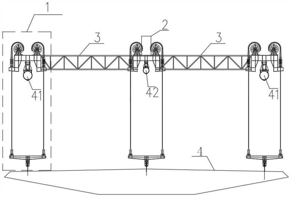 Cable-crossing crane of suspension bridge as well as application and using method of cable-crossing crane