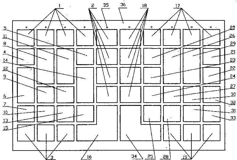Four-section input method and keyboard layout thereof