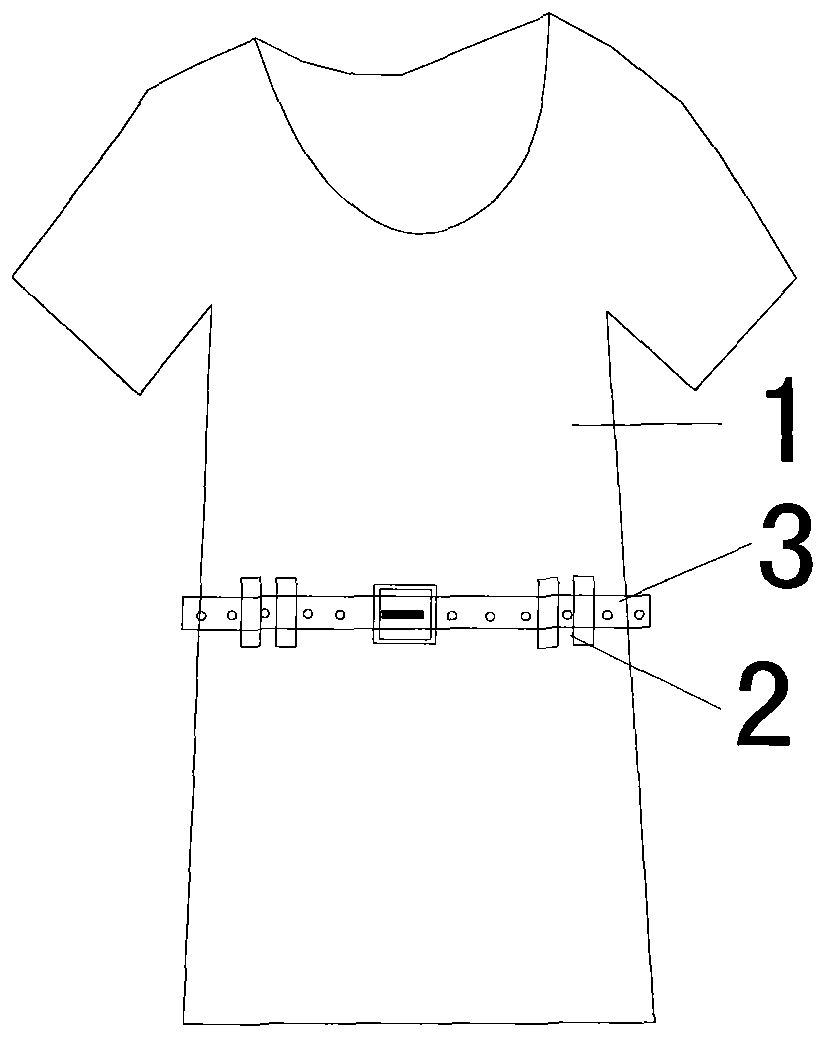 Wear-resisting and washable T-shirt with waistband