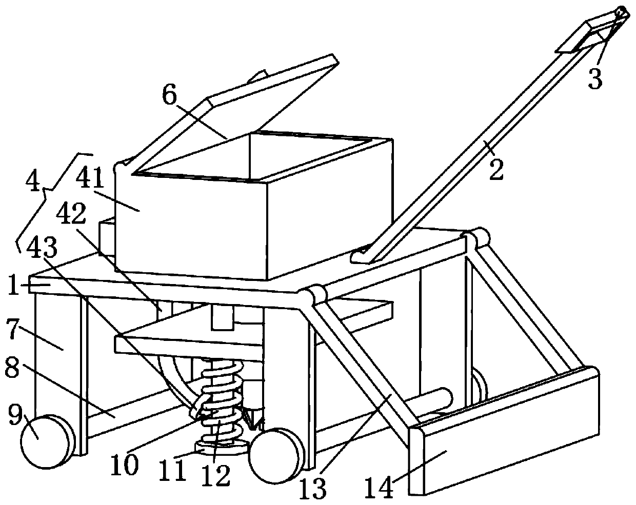 Spot type fertilization device for peach planting