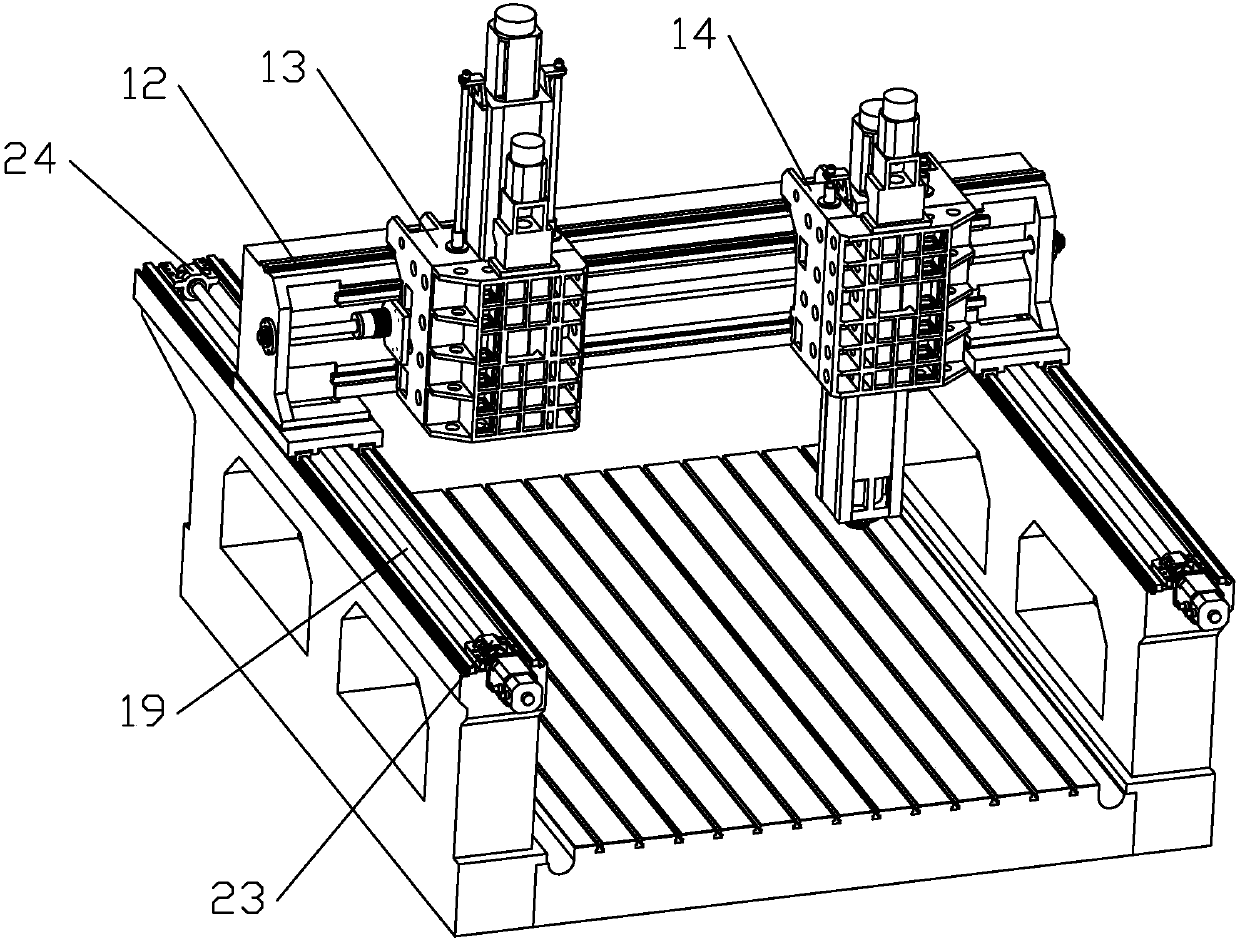 Hard rail type gantry numerical control milling machine