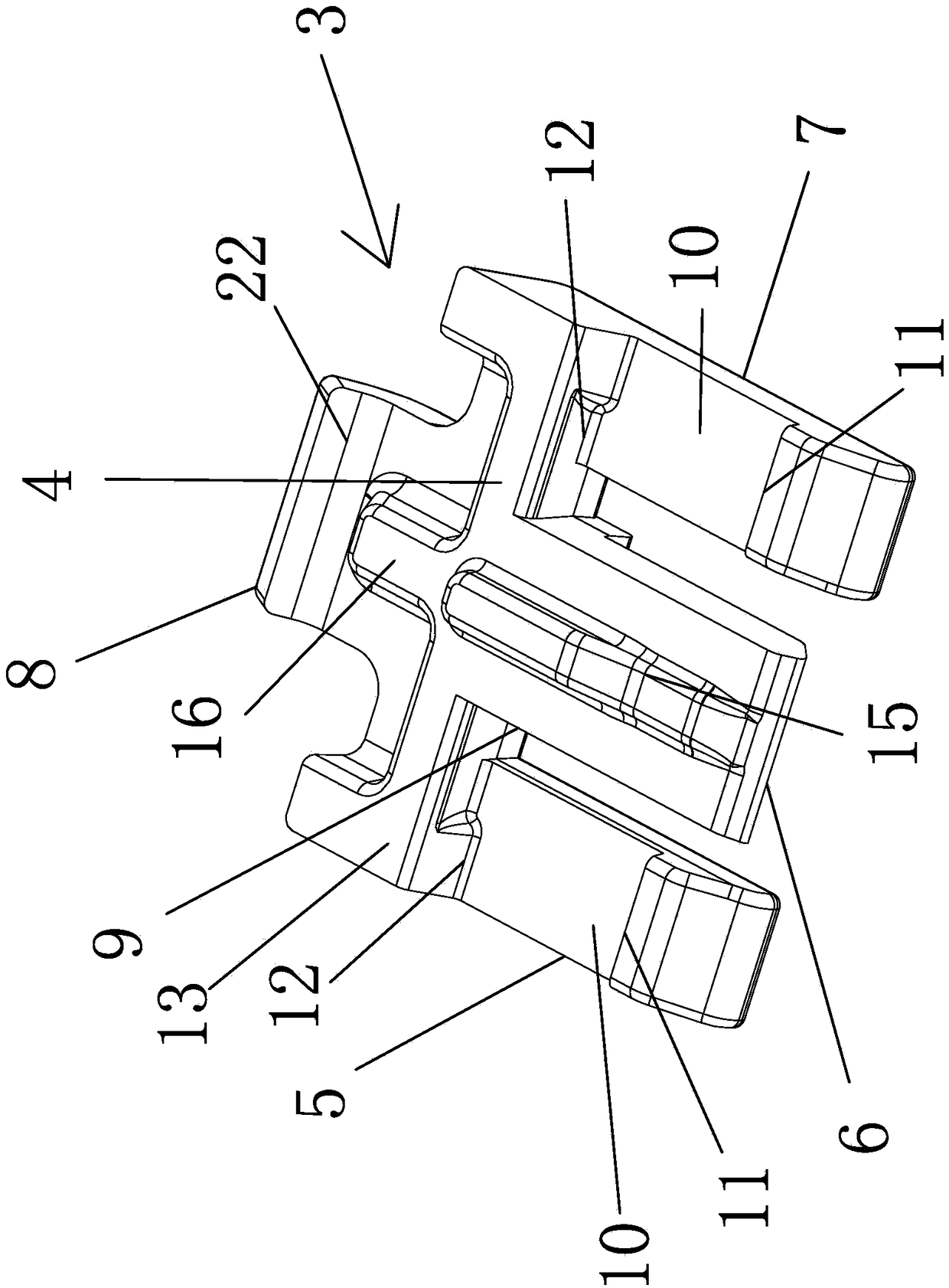 A connecting clasp structure of an automobile cover plate type part body and a bright bar