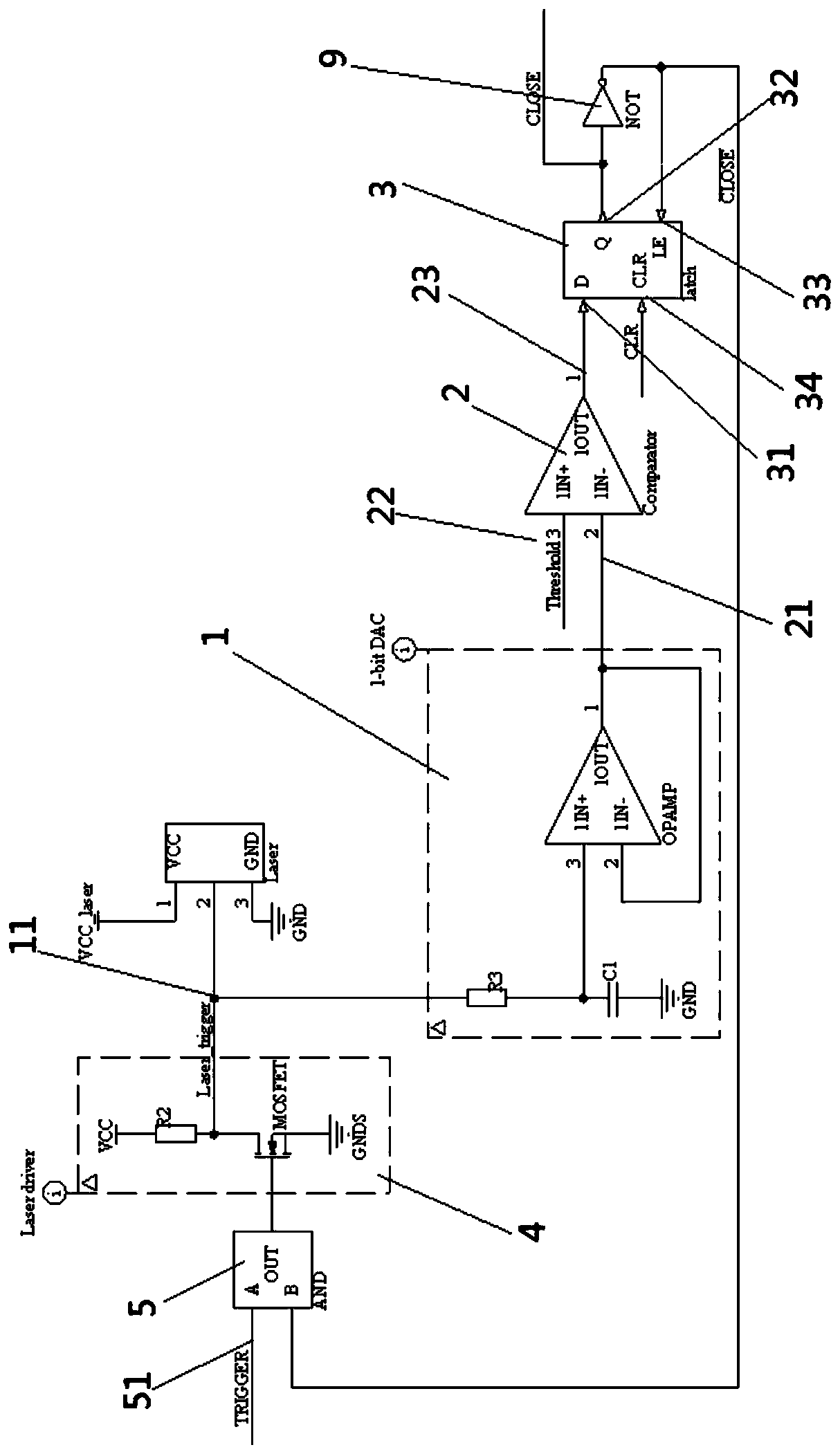 Human eye protection circuit capable of being applied to light detecting and ranging system