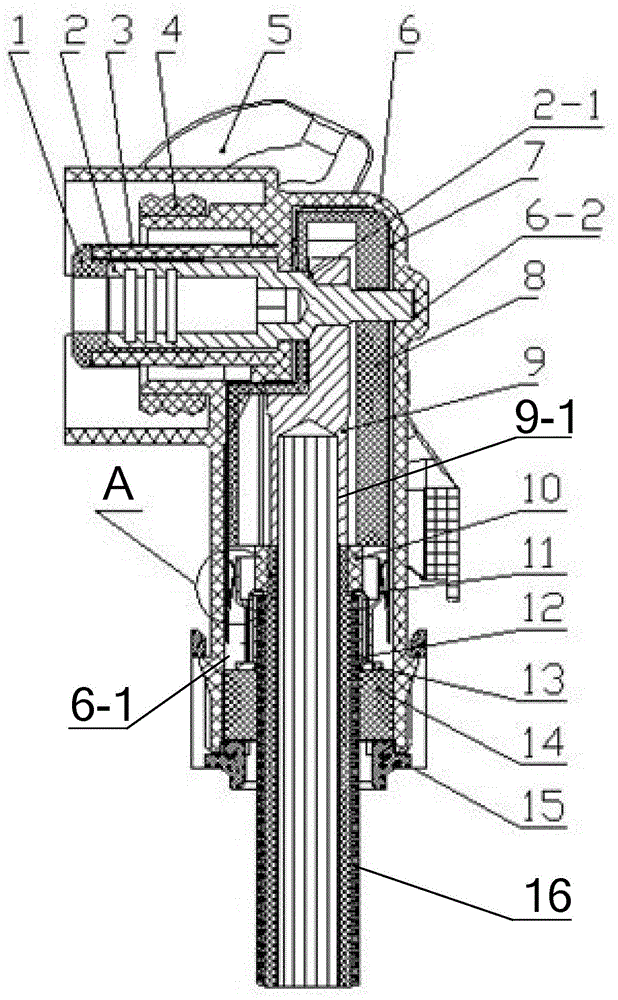 A bent outlet high-voltage shielded electrical connector plug