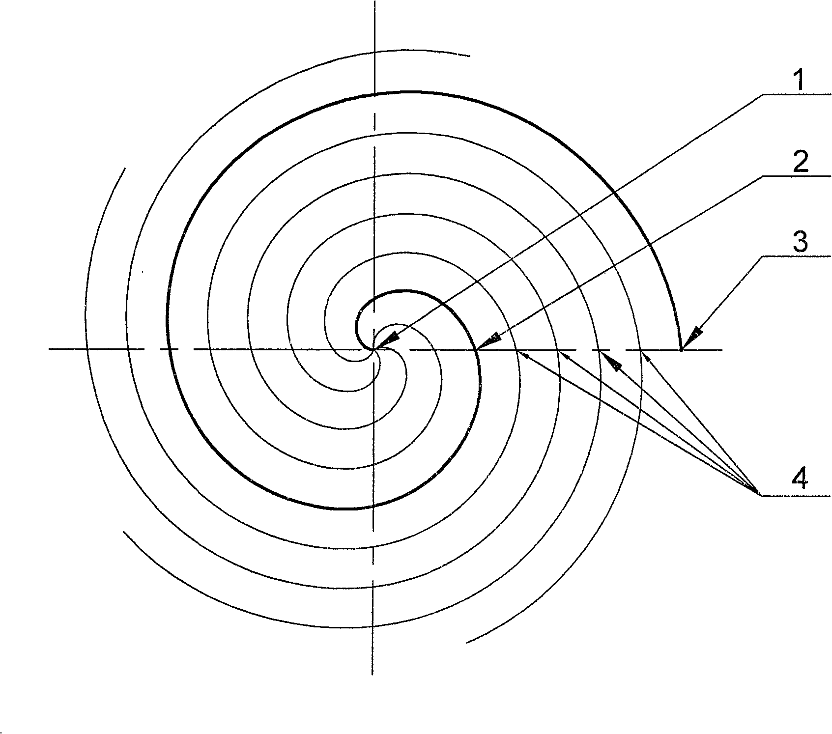 Multi-line whirl disc of whirl compressor and discharge device thereof