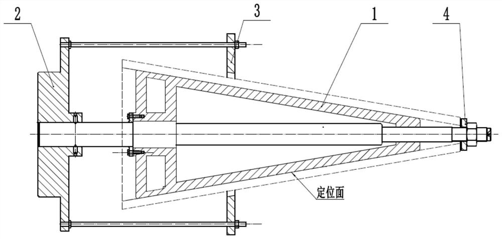 Semi-conical wave-transparent radome machining device and method