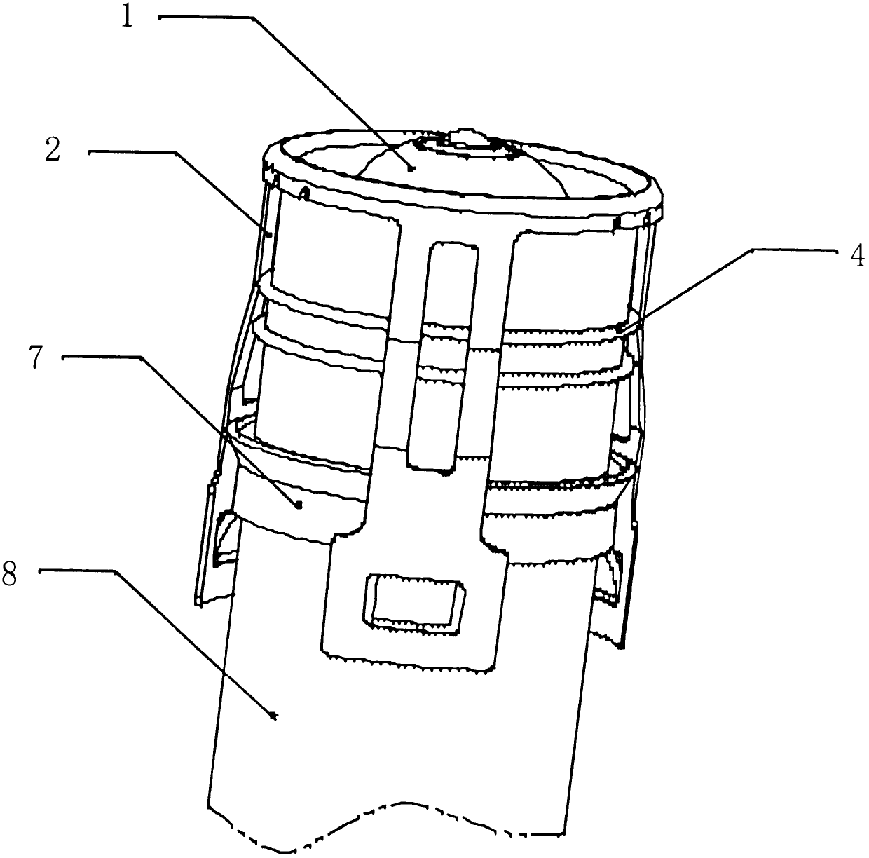 Explosion venting device with nozzle