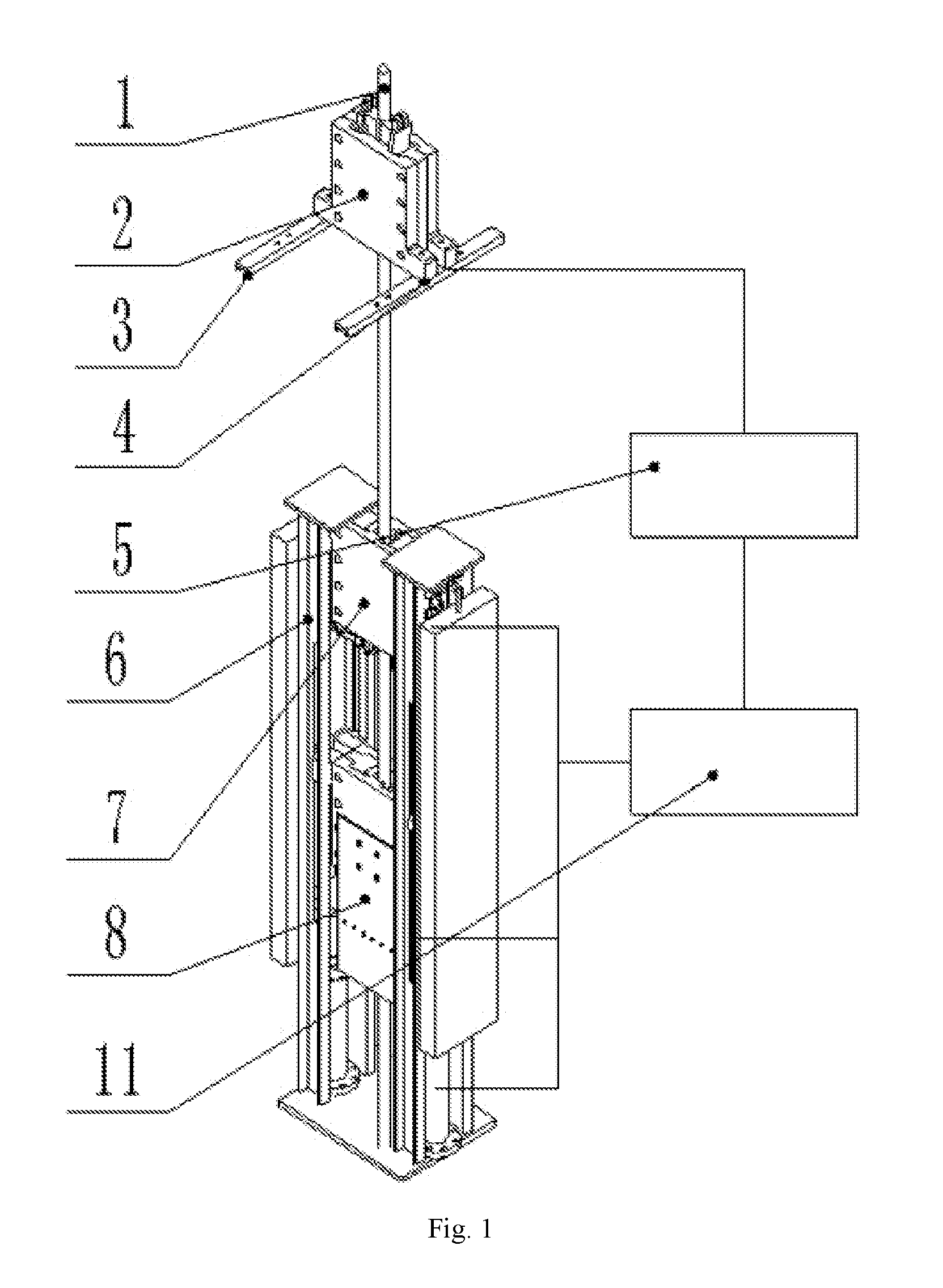 Tensioning device and tensioning method for steel wire rope of cage guide of ultra-deep vertical shaft