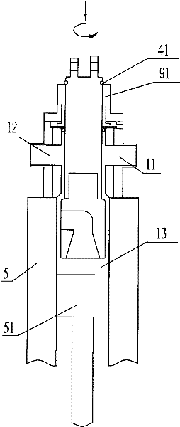 Switching valve for charging and discharging food