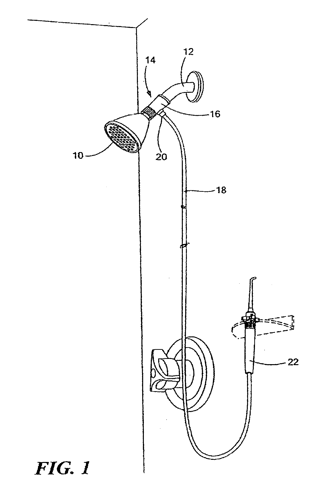 Shower head attachment for mixing liquids use to clean teeth