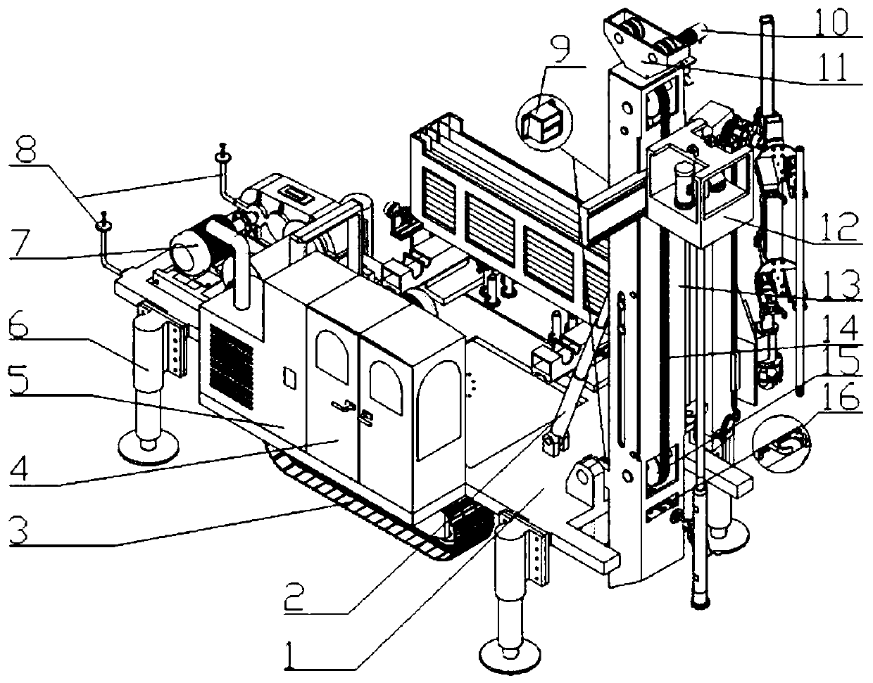 A core sampling drilling rig