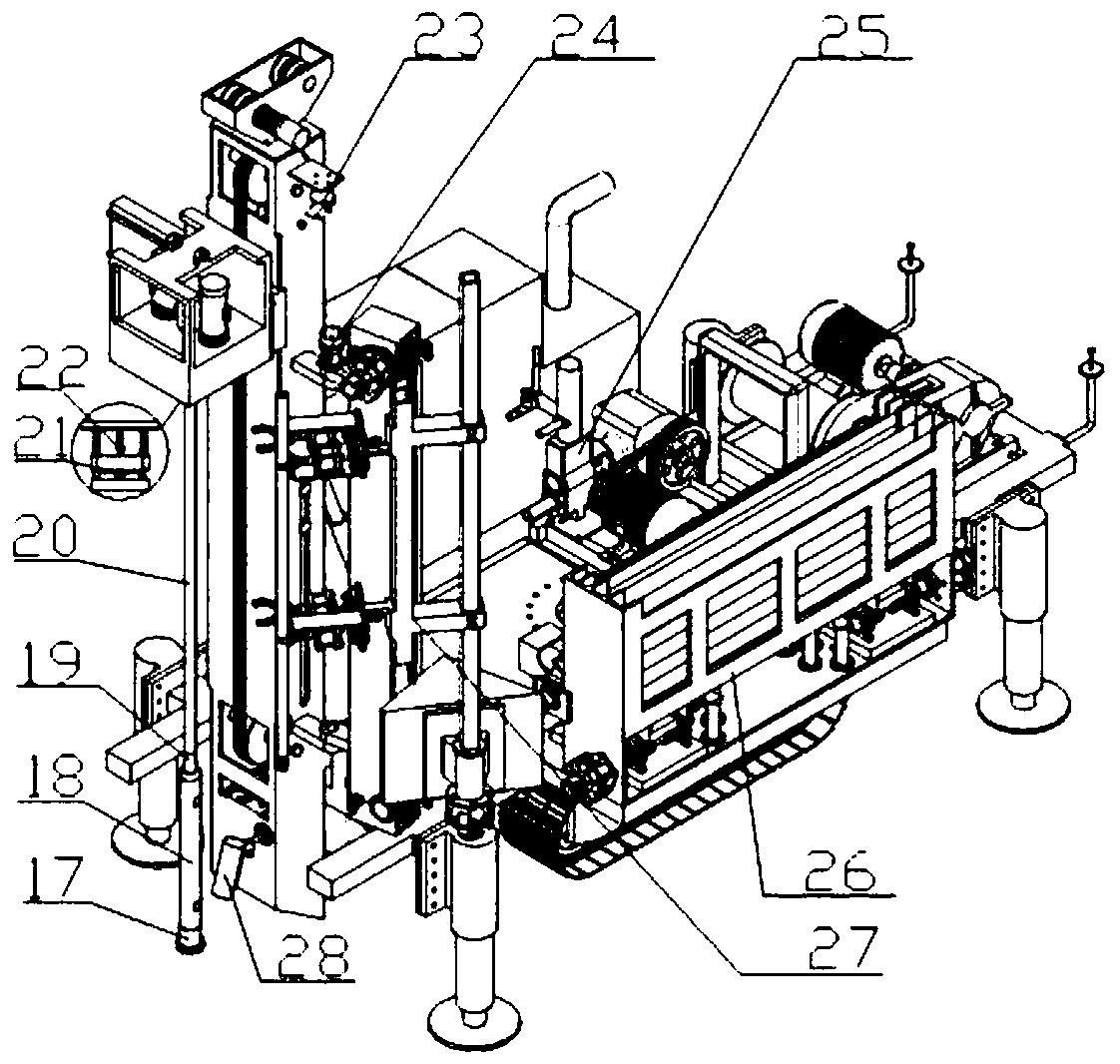 A core sampling drilling rig