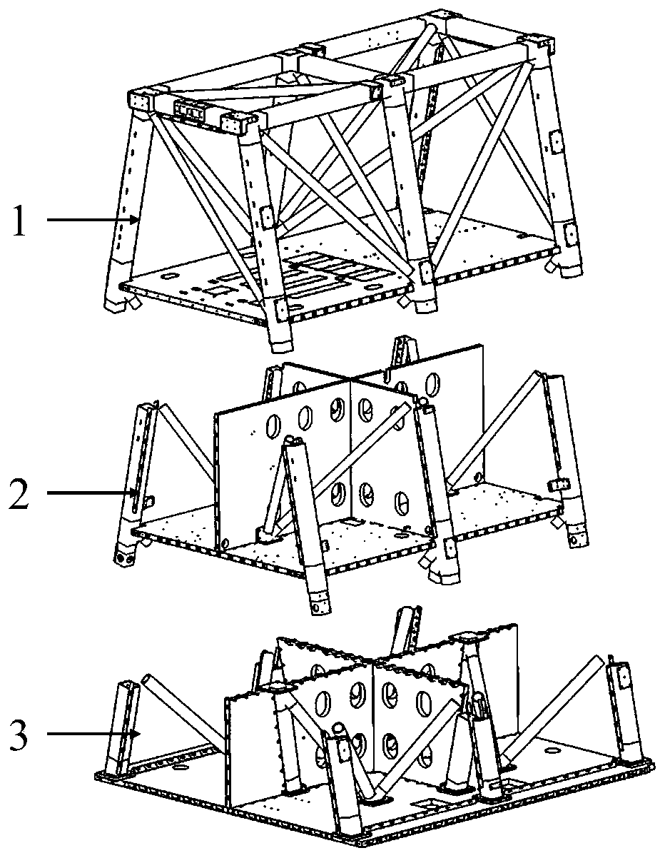 Trapezoidal satellite structure suitable for radar antenna and manufacturing method