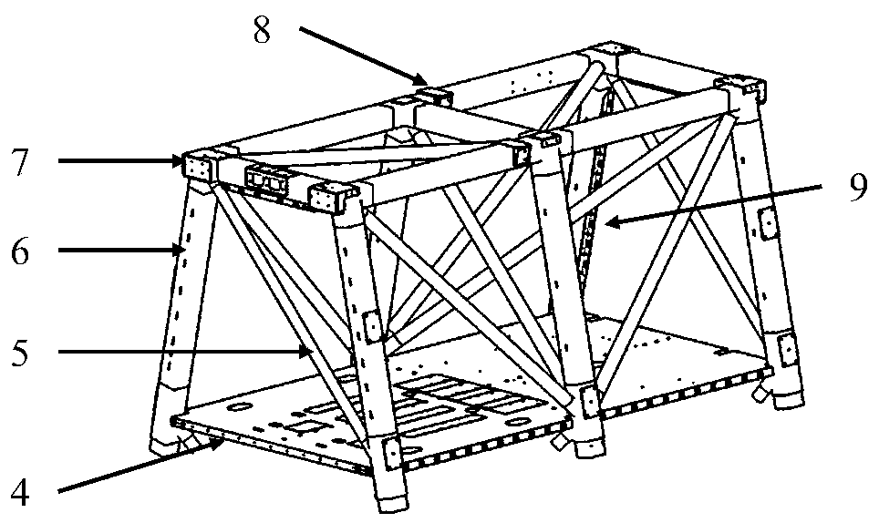 Trapezoidal satellite structure suitable for radar antenna and manufacturing method