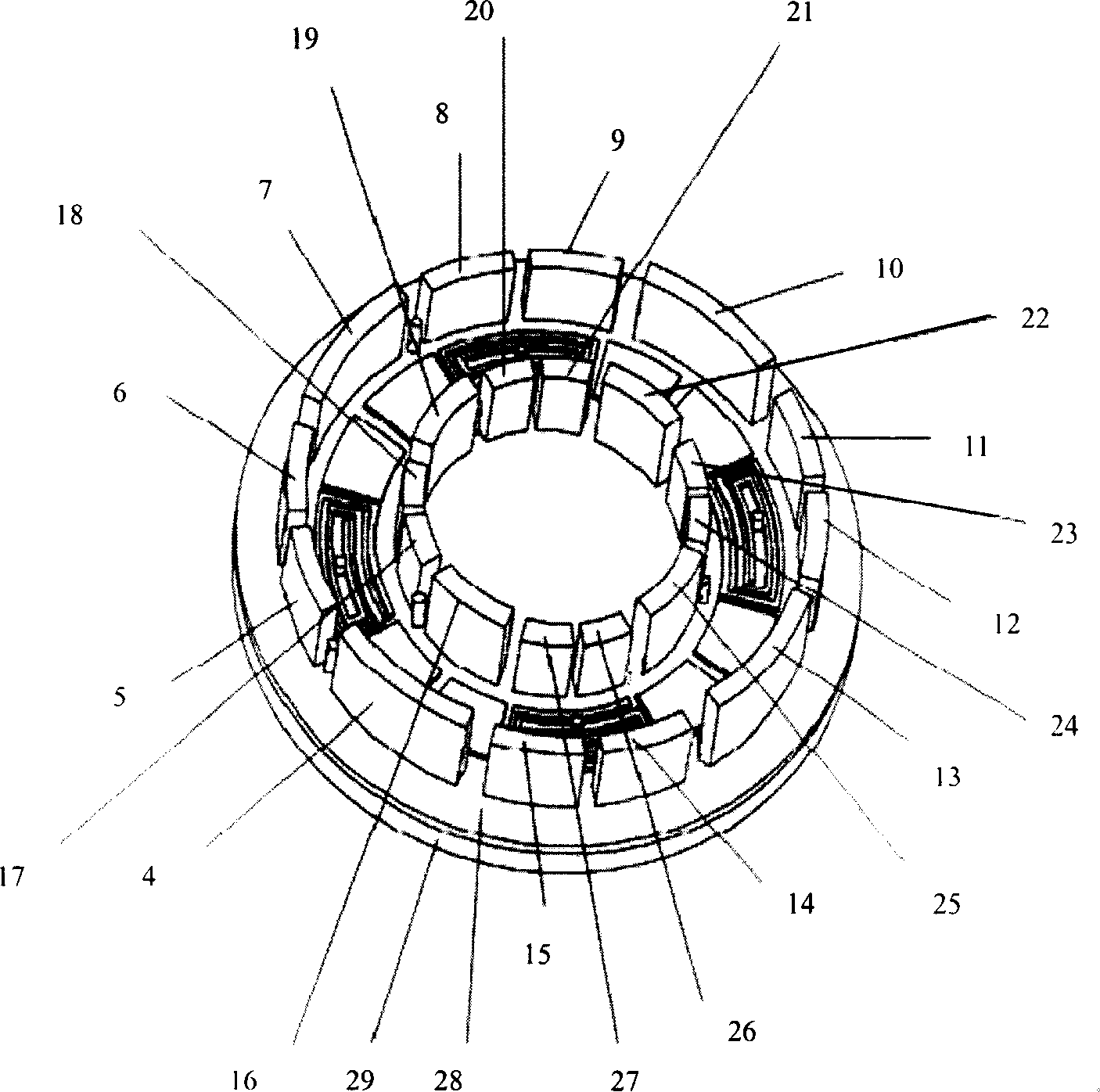 Static support suspension electromagnetic induction rotation micro-gyro