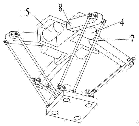 Spatial four-degree-of-freedom parallel mechanism capable of three-dimensional translation and one-dimensional rotation