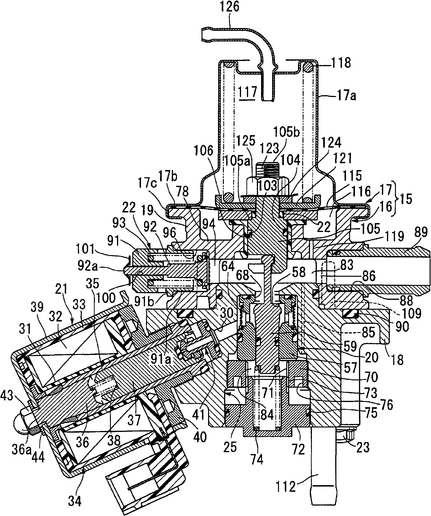 Pressure reducing valve for gas