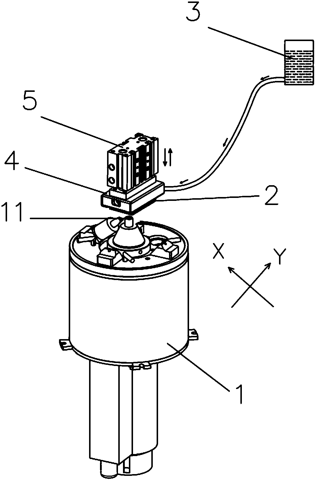 Tin outlet nozzle automatic washing device and washing method thereof