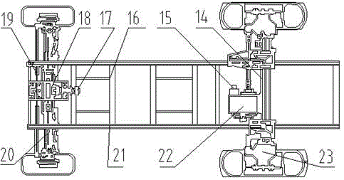 Wheel-type hydrostatic driving intelligent universal chassis of grain harvesting machine