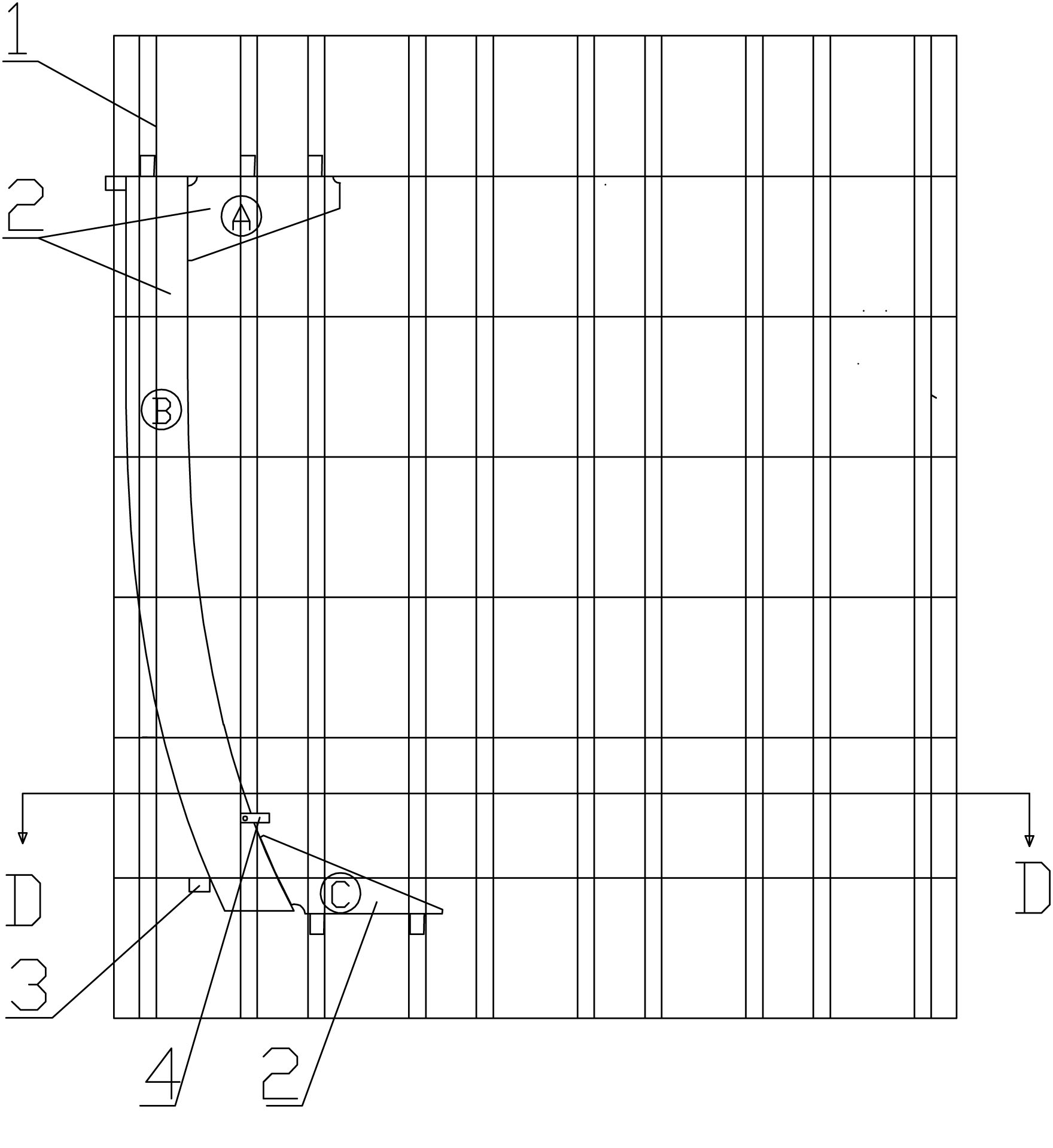 Bottom template for ship frame and method for processing same