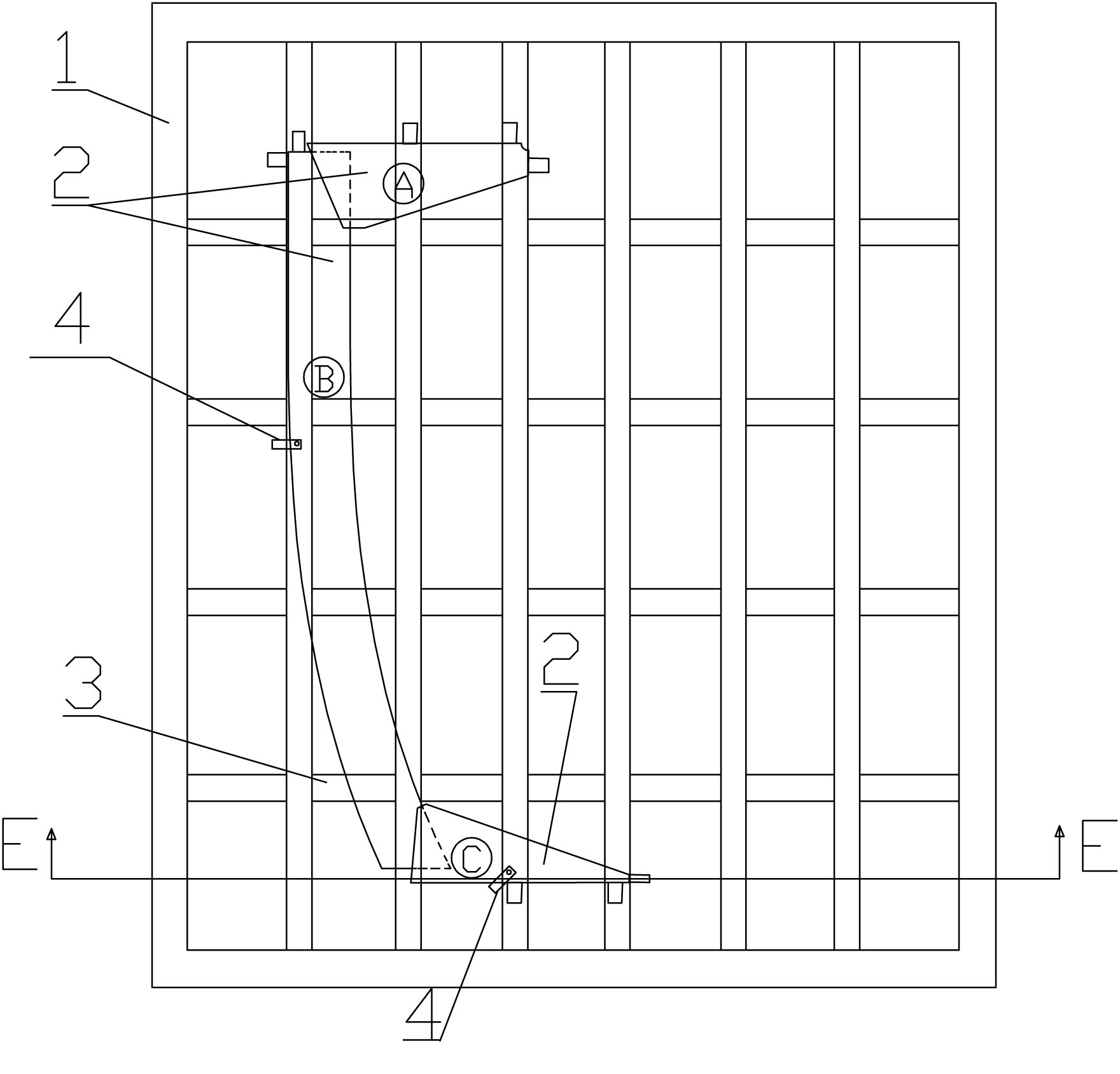 Bottom template for ship frame and method for processing same