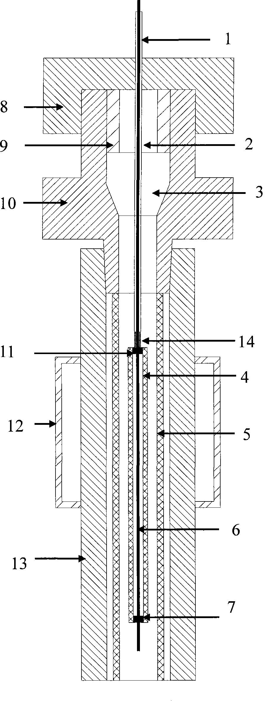 Working electrode for implementing electro-chemical test of high-temperature high-pressure water solution system