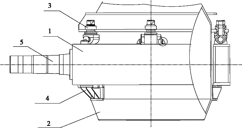 Device for connecting converter body and trunnion ring