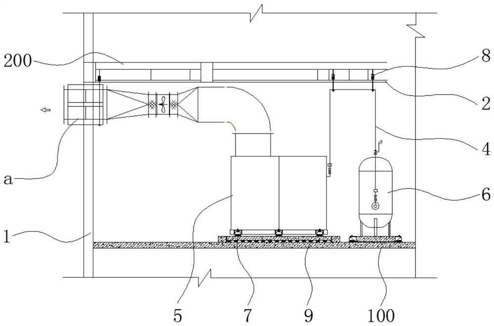 Vibration and noise reduction air compressor room and construction method