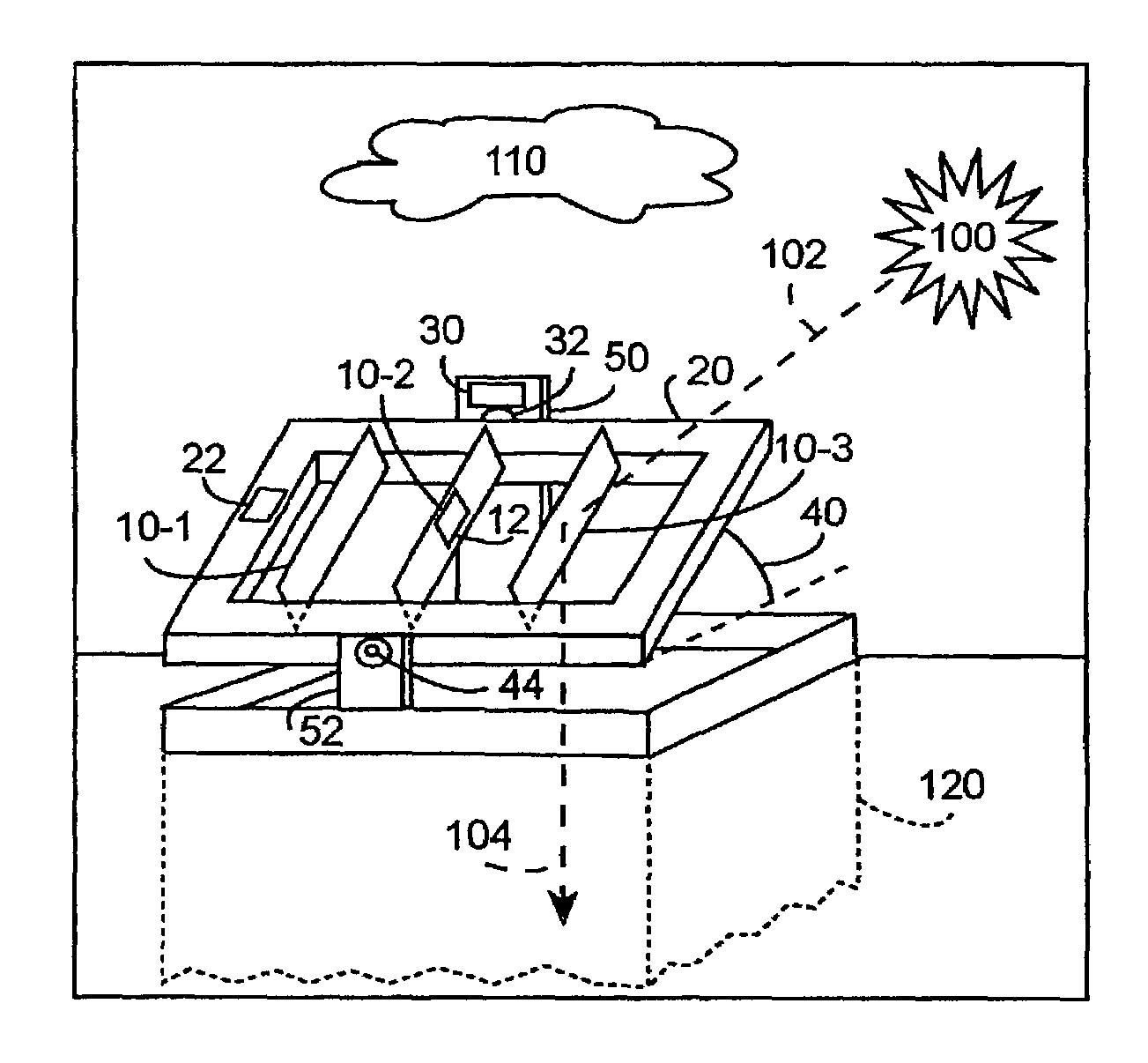 Method and apparatus attenuating direct sun light while providing a view of the sky through a light tunnel in a skylight system