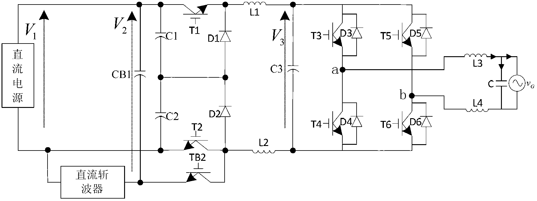 Seven-level circuit, grid-connected inverter and modulation method and device for grid-connected inverter
