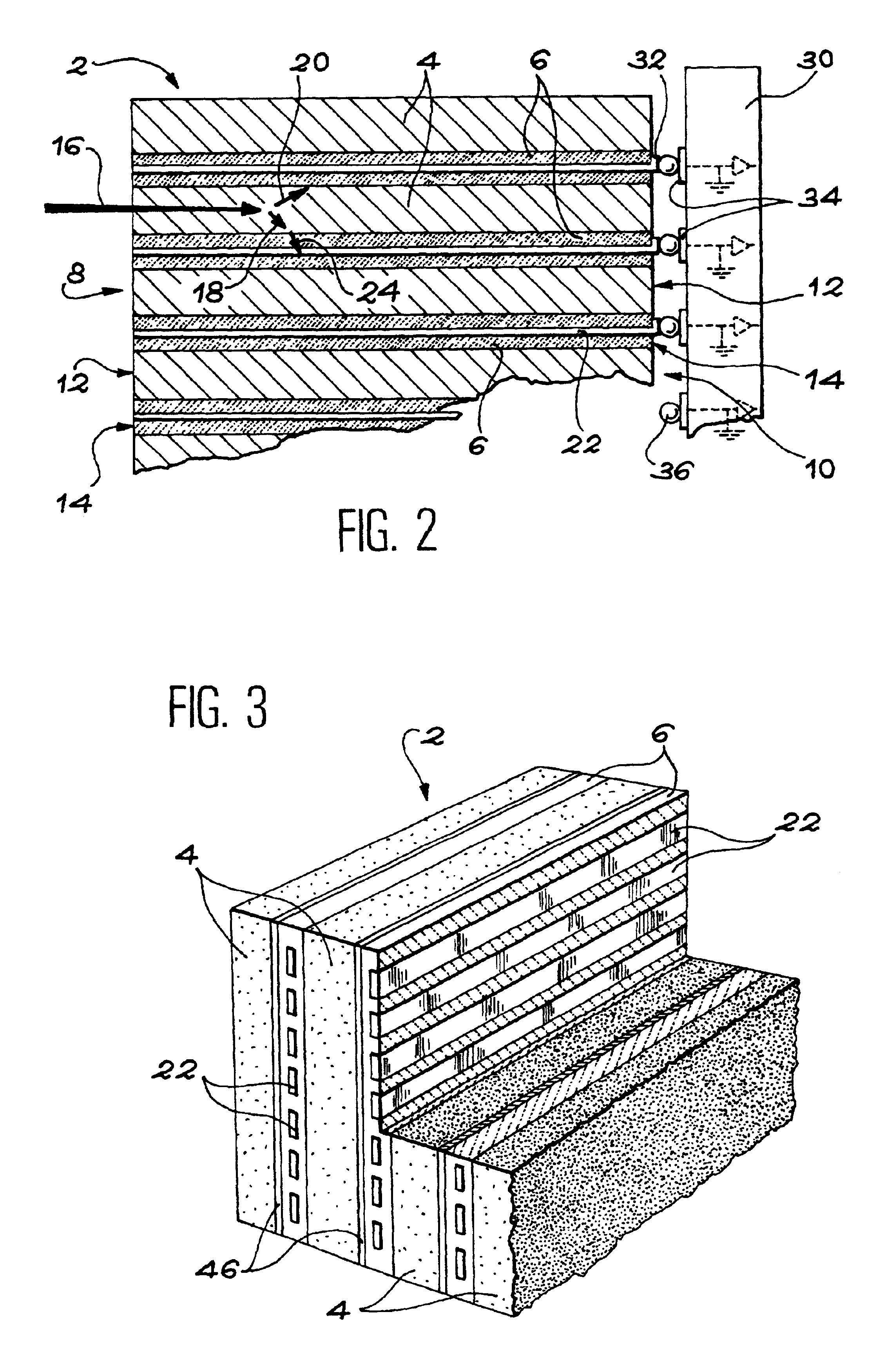 Two dimensional ionizing radiation detector and method for the production thereof