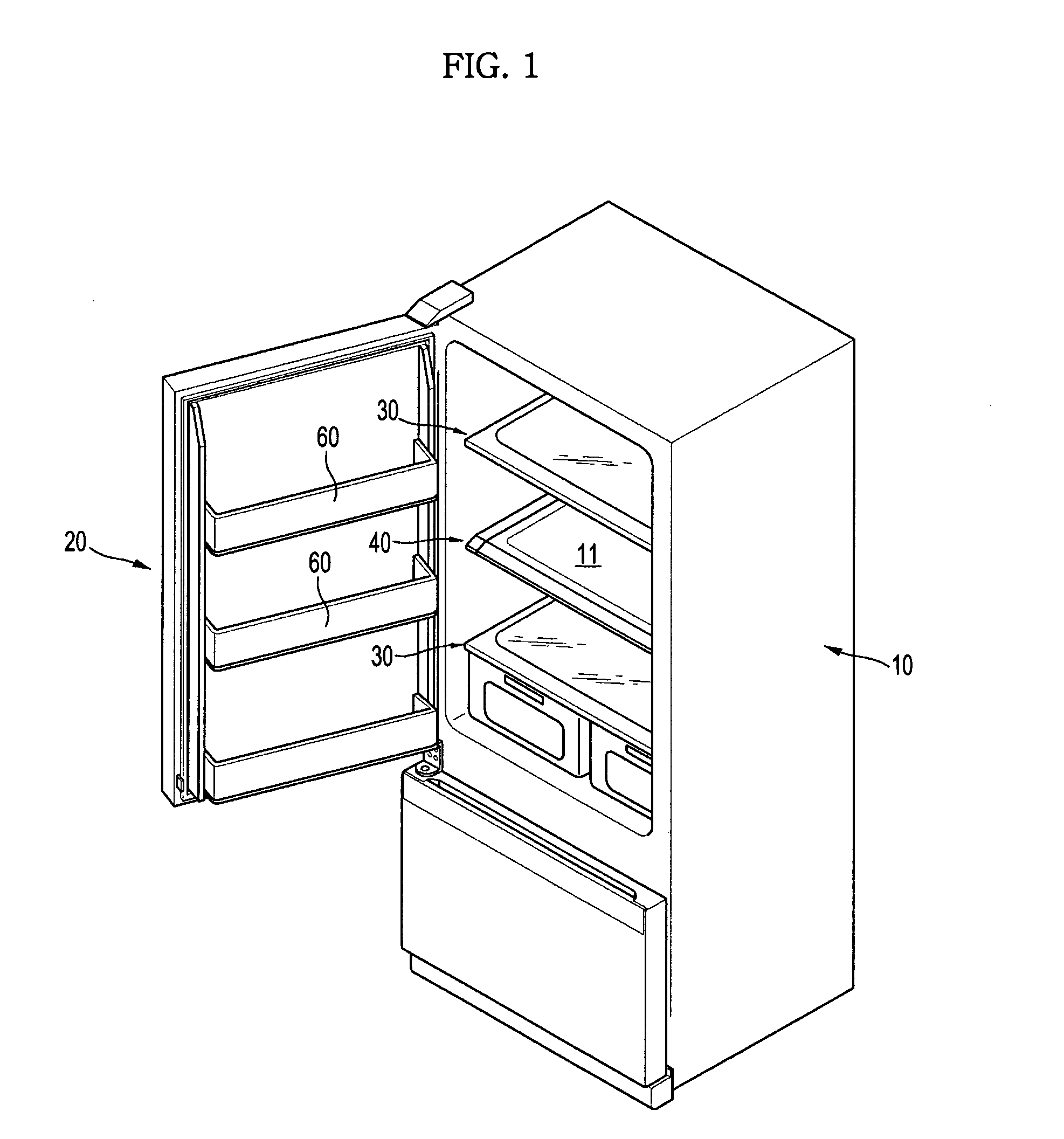 Variable shelf and refrigerator having the same
