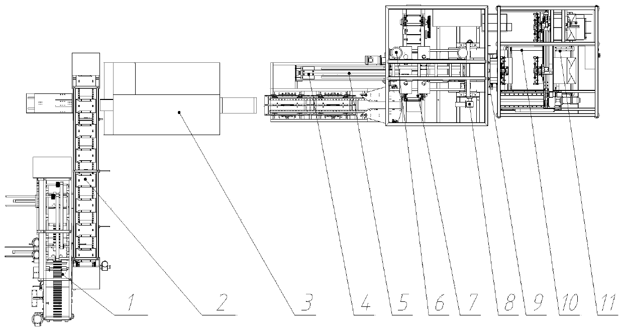 Full-automatic production line for packaging bags of civil explosive