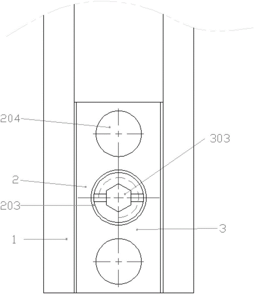 Threaded rotary matched easily removable connector structure in T-shaped groove