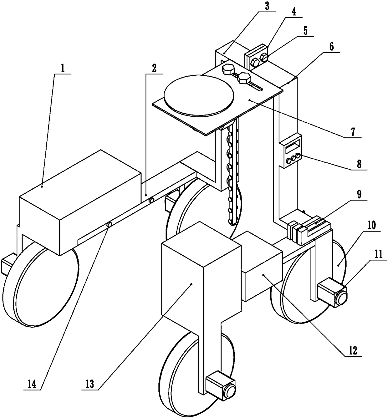 A guardrail automatic painting trolley