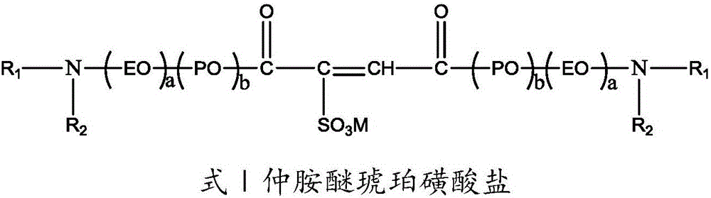 Gemini alkyl amine ether sulfosuccinate salt surfactants and preparation method thereof