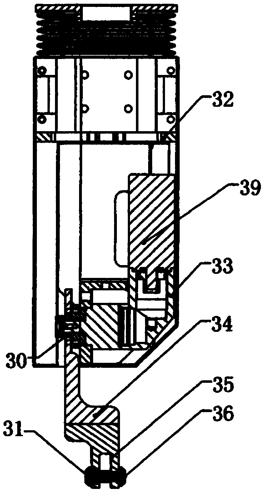 Groove cutting device of sliding adjustment cutting head with smoke sucking device