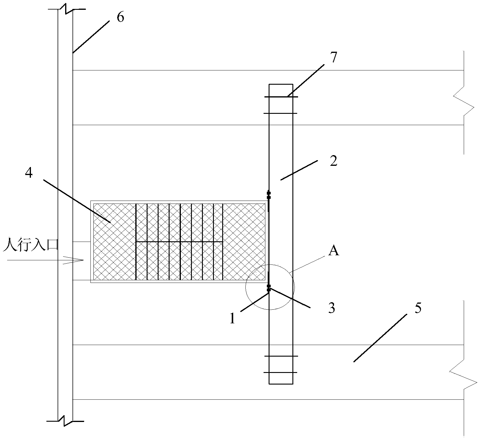 Steel ladder cage installation structure and installation method